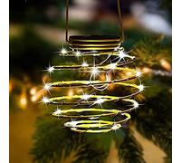 Lanternes solaires d'extérieur, lampes solaires en spirale étanches à suspendre pour jardin, terrasse, véranda, chemin, cour, décoration de guirlande lumineuse (1 pièce)