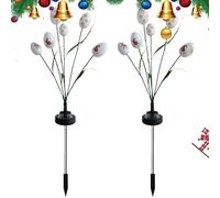 Lanternes solaires en forme d'œuf - Éclairage extérieur décoratif étanche, 2 piquets LED avec panneau économe en énergie, décoration de jardin festive avec chargement automatique de la lumière du jour