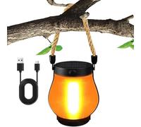 Lanternes solaires - Lanterne à flamme rechargeable pour ambiance de jardin, étanche, avec fonction solaire, anniversaire, cour, pelouse, arbre, porche, terrasse, camping, 21,6 x 21,6 x 35,6 cm