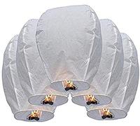 Lanternes volantes Biodegradable 20 pièces Lanternes célestes, usage festif, faites un vœu (20 pièces blanches)