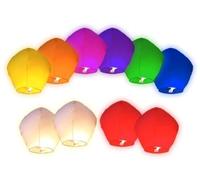 Lanternes volantes blanches chinoise pour fête soirée mariage romantique évenement festival (Multicolore, 10pcs)