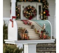 Lanterns Couvertures magnétiques de boîte aux lettres pour décoration de porte d'entrée, escaliers rustiques, cadeaux de Noël rouges pour décoration de porte d'entrée, 53,3 x 64,9 cm