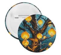 Lanterns Hang from The Trees Badge rond en métal, broche légère pour sac à dos, épingles à boutons tendance pour chemises, vestes, châle, manteau, unisexe, 12PCS, Fer blanc, épingles rondes en métal