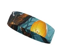 Lanterns Hang from The Trees Bandeau de sport pour homme et femme S'adapte à toutes les tailles de tête, bandeau absorbant et antidérapant pour la course à pied, le yoga, la gym