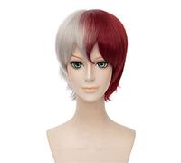 LanTing Cosplay Wig My Hero Academia White Mix Red Wigs Corta Styled Frauen Cosplay Party Fashion Anime Human Costume Full wigs Synthetic Haar Heat Resistant Fiber Style 3