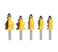 LANTRO JS 5 pièces 8mm Fraises à Défoncer, Tige Bullnose Routeur Bit Fraise à Bois Mèche de Routeur Tige Main Courante Routeur Bit Armoire Porte Ligne Supérieure Fraise