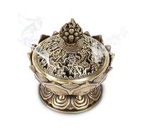 LANTRO JS - Brûleur d'encens, Bouddha Porte-encens Bronze Vintage Brûleur d'encens Charbon, Brûleur d'encens en Forme de Lotus Décoration d'ouvrage de Maison