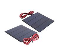 LANTRO JS Mini panneau solaire 2 pièces DC 12 V 150 mA 110 x 110 mm Module de plaque d'alimentation époxy Panneau solaire en polysilicium + ligne de 100 cm
