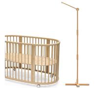 Lanttoe Bras mobile en bois de 155,3 cm pour berceau, attache solide anti-déversement, bois de hêtre européen 100 % naturel, mât en bois plus épais, décoration de chambre d'enfant bohème