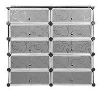 LANTUS Armoire Chambre Plastique Enfants Rose, Étagère Cubes Rangement Modulable DIY 10 Casiers, Meuble pour Vêtements Chaussures Jouets