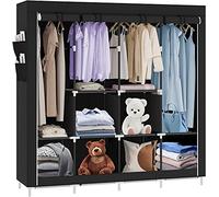 LANTUS Armoire de Rangement Garde-Robe Pliable en Tissu intissé Garde-Robe Penderies pour Chambre d'adulte-Portable Garde-Robe Armoire Étagères Vêtements (167 * 45 * 170cm)
