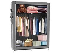 LANTUS Armoire de Rangement Pliable, Penderie en Tissu Non-Tissé, Organisateur de Rangement pour Chambre, Dressing - Penderie Dressing Textile en Tissu Intissé (170 * 45 * 108cm - Gris)