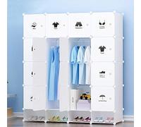 LANTUS Armoire Penderie Portable, Étagère de Rangement, Cubes de Stockage Modulaire en Plastique, Assemblage Facile pour Vêtements, Accessoires, Jouets,4ème étage