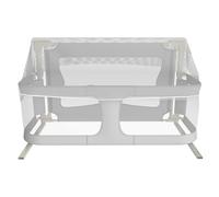 LANTUS Barrière de Sécurité Enfant,Lit Cododo de Bébé avec Moustiquaire, fenêtre en Maille Respirante et Visible, pour Les Bébés de 1 à 36 Moispour,Cadre en métal Robuste- 120 x 50 x 105 cm (Gris)