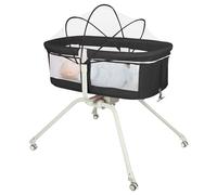 LANTUS Berceau bébé 3 en 1, Lit bébé, Transat bébé inclinable et Chaise Haute bébé, Naissance à 3 Ans (35 kg),94 * 70 * 80cm (Noir)