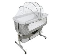 LANTUS Berceau Bébé Lit bébé Lit cododo pour bébé 4 en 1 Pliable Hauteur et Pieds réglables 5 Niveaux-70-90cm(70-75- 80-85-90), Cadeau pour Nouveau-né 0-2 ans-92 * 58 * 70-90cm-blanc cassé