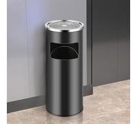 LANTUS Cendrier amovible sur pied en acier inoxydable, Poubelle en acier inoxydablePour usage commercial, extérieur, intérieur et extérieur-25 * 25 * 60 cm-noir (1 PC)