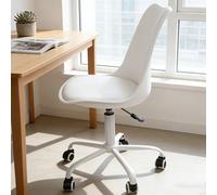 LANTUS Chaise Coiffeuse Chambre, Chaise Pivotante à Roulette pour Fille, Siege de Bureau Confortable, Montage Facile, capacité de 150 kg,Blanc (A) (1 pièce)
