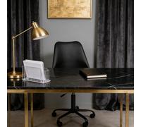 LANTUS Chaise Coiffeuse Chambre, Chaise Pivotante à Roulette pour Fille, Siege de Bureau Confortable, Montage Facile, capacité de 150 kg, Noir (A) (1 pièce)