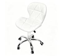 LANTUS Chaise de Bureau pivotante, Chaise de Maquillage pour Coiffeuse, Hauteur réglable, pour Salon, Chambre à Coucher, Montage Facile, capacité de 150 kg, Blanc (B) (1 pièce)