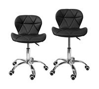 LANTUS Chaise de Bureau pivotante, Chaise de Maquillage pour Coiffeuse, Hauteur réglable, pour Salon, Chambre à Coucher, Montage Facile, capacité de 150 kg, Noir (B) (2 pièces)