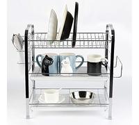 LANTUS Égouttoir à Vaisselle en Acier Inoxydable avec séchage Rapide, Égouttoir à Vaisselle, Séchoir à Vaisselle-42 * 25 * 49 cm (Cage à Baguettes + Planche à découper Suspendue)