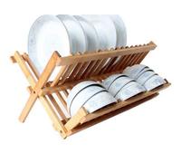 LANTUS Égouttoir Pliable en Bambou - Sèche-Vaisselle - Égouttoir pour Vaisselle et Lave-Vaisselle (42 x 26.5 x 35cm)