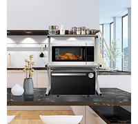 LANTUS Étagère Extensible pour Micro-Ondes avec Crochets, Support de Four, Grille à rôtir, étagère de Plan de Travail pour Micro-Ondes, étagère de Rangement -Z-Nouilles Aux Noix Noires