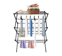 LANTUS Étendoir à Linge Pliable,Séchoir à Linge, Tour de Séchage, Étendoir Vertical, Sèche-Linge Gain de Place pour Balcon,75 x 40 x 105 cm (en Forme de X - Noir)