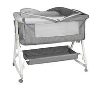 LANTUS Lit Bébé Cododo - Berceau Cododo Bébé avec Matelas, Mode Bascule pour Bercer Bébé, Fenêtres en Filet, 6 Niveaux(106-116cm (106-108 - 110-112 - 114-116)) jusqu'à 20 kg, Gris Lin