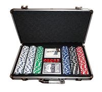 LANTUS Mallette de Poker 300 pièces | Jeu de Poker 2 étages et dés | Mallette en Aluminium renforcé | Fiches de Casino sans numérotation | Set Professionnel,Mallette Dice Premium 300 jetons