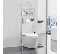 LANTUS Meuble Salle de Bain Rangement, Meuble WC avec 3 tablettes, Meuble de Rangement au-Dessus des Toilettes,Gain de Place,65 * 34 * 177cm - Blanc