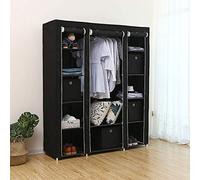 LANTUS Penderie de vêtement Pliable, Armoire de Rangement,Garde-Robe Penderies pour Chambre d'adulte,Porte-vêtements Pliable,pour Vestiaire, Chambre, Salle d’étude (172 * 134 * 43cm Noir)
