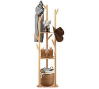 LANTUS Portant à Vêtements Solide avec Crochets et Embase Stable Vestiaire Porte Manteau d'Entrée Charge max 15kg Idéal Pour Maison Chambre Salon - 155 * 36 * 36cm-Couleur originale