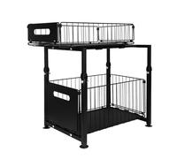 LANTUS Rangements sous Evier, Coulissant Tiroir Étagères pour Placard Meuble Cuisine Salle BainPanier Coulissan pour Cuisine, Garde-Manger, 29 x 38 x 49 cm (Noir)