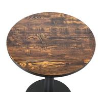 LANTUS Table de Bar Ronde, Table à Manger, carrée, Style Industriel, Planche de Bois + Pieds en Fer, Charge maximale 125KG,70 * 70 * 72cm (C)