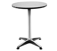 LANTUS Table de Bar, Table Haute avec Base en Acier, Mange Debout - Meuble Terrasse Jardin Salon Cuisine Bistro Brasserie, 60 * 60 * 70/110cm (Rond)