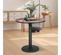 LANTUS Table de Bistrot,Table de Bar, pour Intérieur Extérieur MDF Acier Inoxydable Haute,2 en 1 en Acier Mange Debout, Restaurant carré avec Pied Centra,70 * 70 * 72cm (D)
