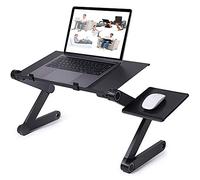 LANTUS Table de Lit Pliable - Plateau Support de Lecture inclinable pour canapé, Livre, Magazine et Petit DéjeunerTable Pliable en Alliage Aluminium Table de lit Compacte et Légère