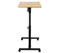 LANTUS Table de Lit Roulette, Table de Lit pour Ordinateur Portable,Table de lit avec Roulette,Table d'appoint D'ordinateur Rotatif avec Fente de Support-70 * 44 * 95cm (Couleur Bois)