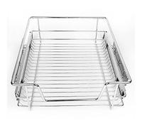 LANTUS Tiroir Téléscopique de Cuisine,Rangement de Cuisine Coulissant, aménagement intérieur Placard,Métallique Argenté Panier de Rangement,Armoire de Cuisine pour 56 cm