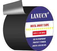 LANUCN Ruban de solin en bois pour terrasse, ruban de terrasse pour une utilisation en extérieur étanche, bande etancheite terrasse (8 cm x 15 m x 1 rouleau)