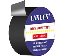 LANUCN Ruban de solin en bois pour terrasse, ruban de terrasse pour une utilisation en extérieur étanche, bande etancheite terrasse (5 cm x 15 m x 1 rouleau)