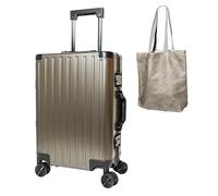 Lanuitjoy Bagages à main en aluminium à coque rigide sans fermeture éclair 50,8 cm Petite valise à main, Champagne doré, 20 Inch