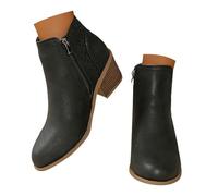 Lanunlly Bottines antidérapantes originales pour femme Chaussures courtes rétro Boots vintage Chelsea confortables et élégantes pour automne hiver printemps, Noir , 41 EU
