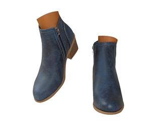 Lanunlly Bottines antidérapantes originales pour femme Chaussures courtes rétro Boots vintage Chelsea confortables et élégantes pour automne hiver printemps, bleu, 38 EU