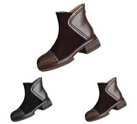 Lanunlly Bottines Cowboy Chelsea originales Boots vintage élégantes et confortables pour femme, marron, 38 EU