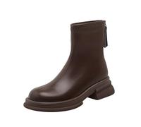 Lanunlly Bottines Cowboy Minimalistes Confortables Boots Courtes Originales Bottines Rétro Boots Vintage Chaussures Chelsea Élégantes Fête Automne Hiver Printemps, marron, 40 EU