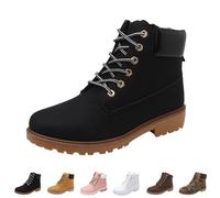 Lanunlly Bottines pour femme à talon bas Cowboy Bottes minimalistes confortables Boots Courtes Rétro Bottine Vintage Chaussures originales Bottes antidérapantes élégantes pour fête pour automne hiver