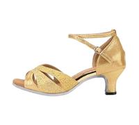 Lanunlly Chaussures de danse latine pour femme Salsa et Bachata Chaussures de danse salon talon moyen 5,5 cm Bout ouvert moderne Jazz Chaussures pour danse professionnelle de salon tango pratique et